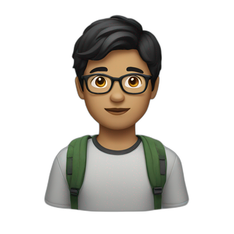 boy with short black hair and glasses emoji