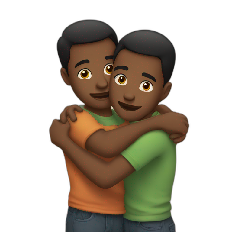 Two Brothers hugging emoji