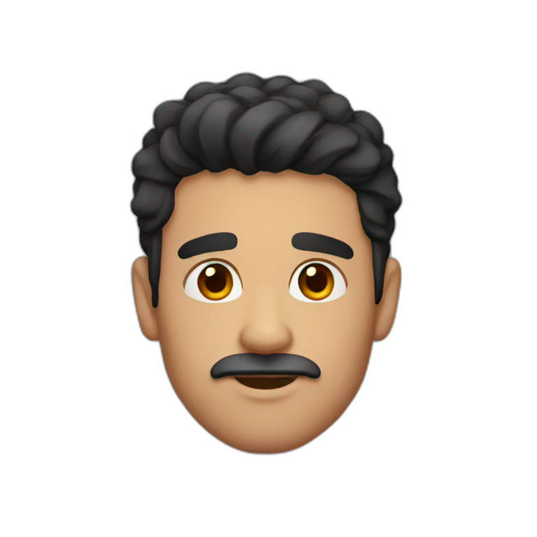 Spanish man dark hair and bear thick eyebrows emoji