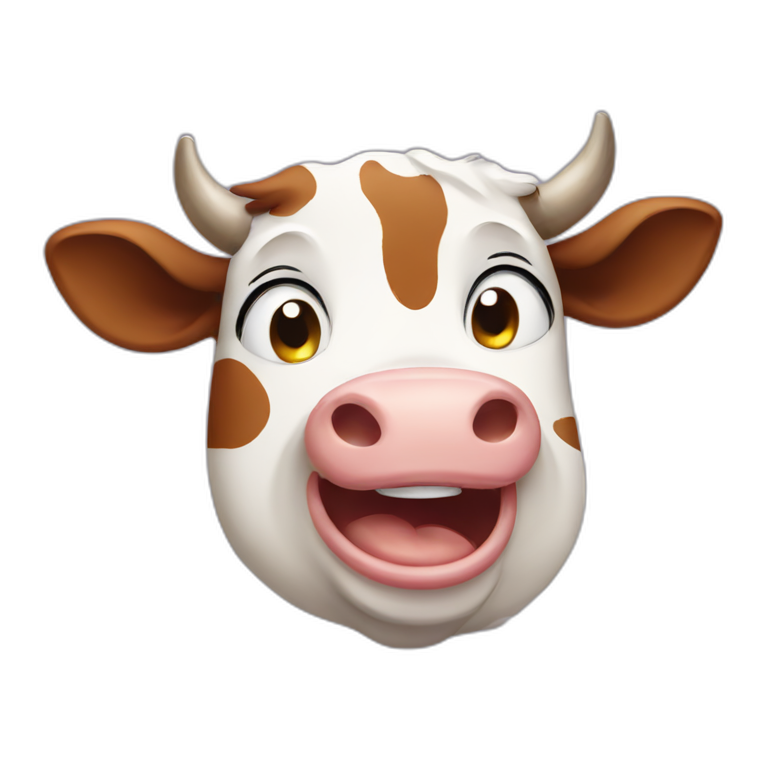 cow Laughing hard with tears emoji