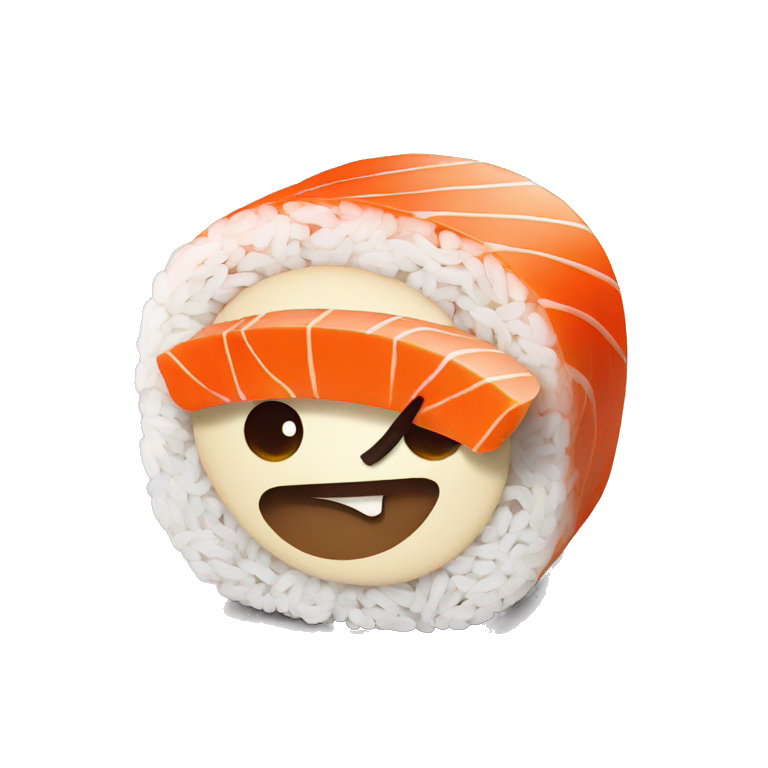 sushi emoji with  face emoji