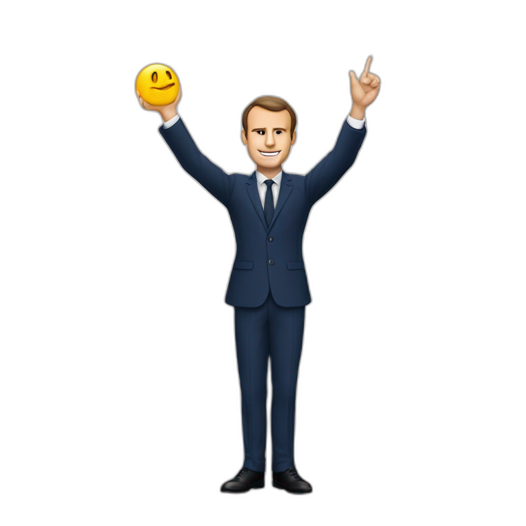 Macron qui fait un doigt d’honneur emoji