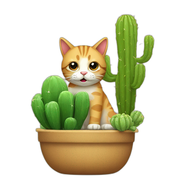 Cactus with cat emoji