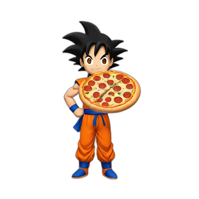 Goku Holding Pizza emoji