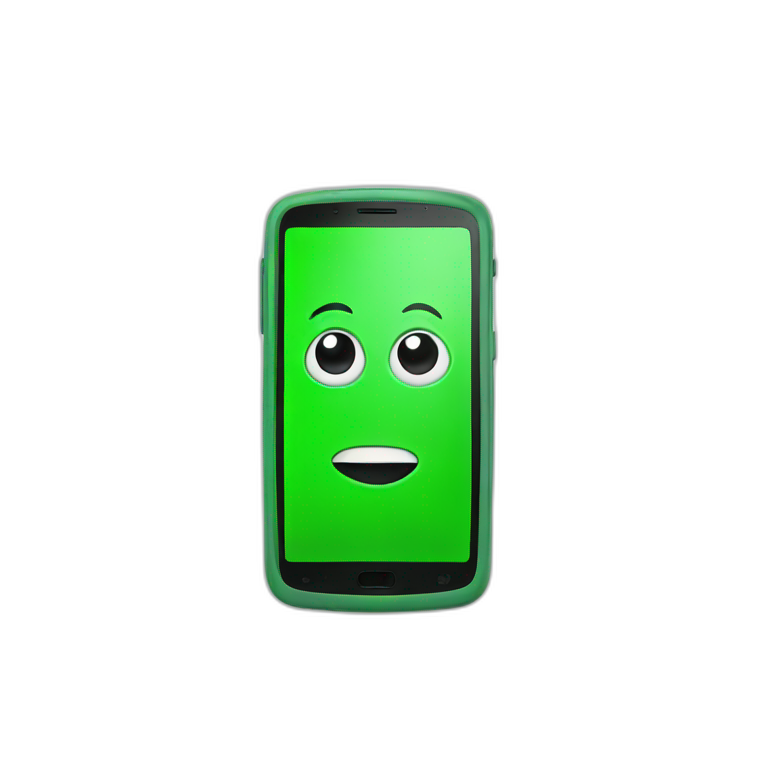 green smart phone emoji