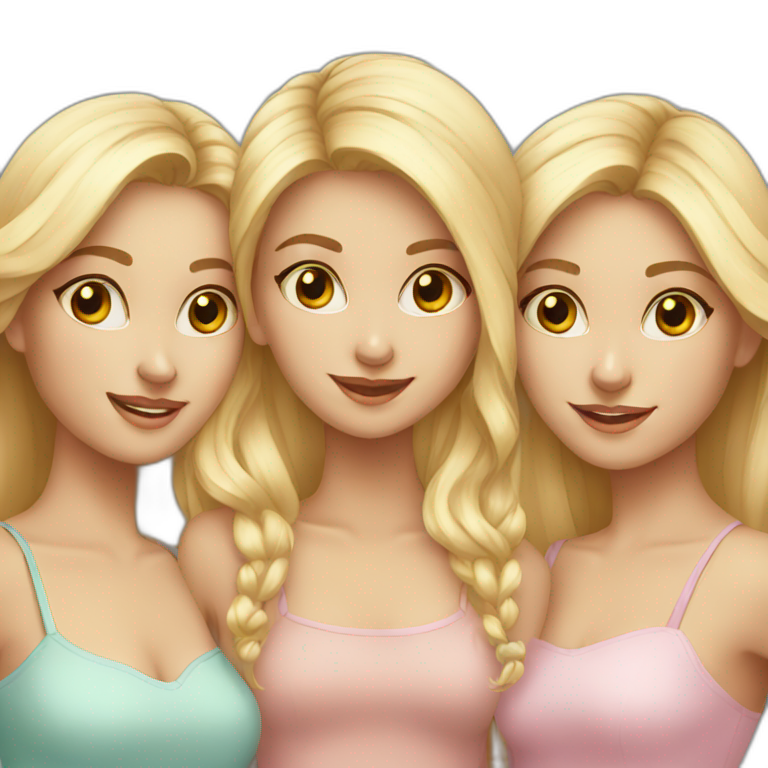 trio-girls-blonde-best-friends emoji