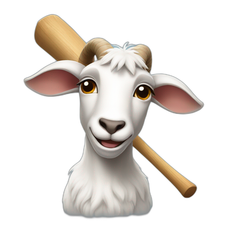 goat with a baseball bat emoji