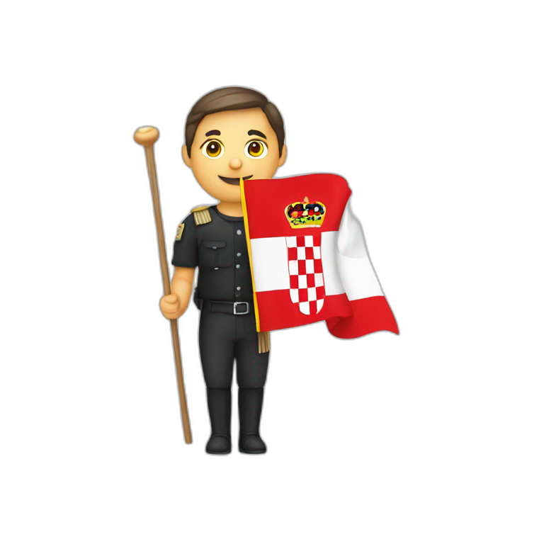Croatian man holding german flag emoji