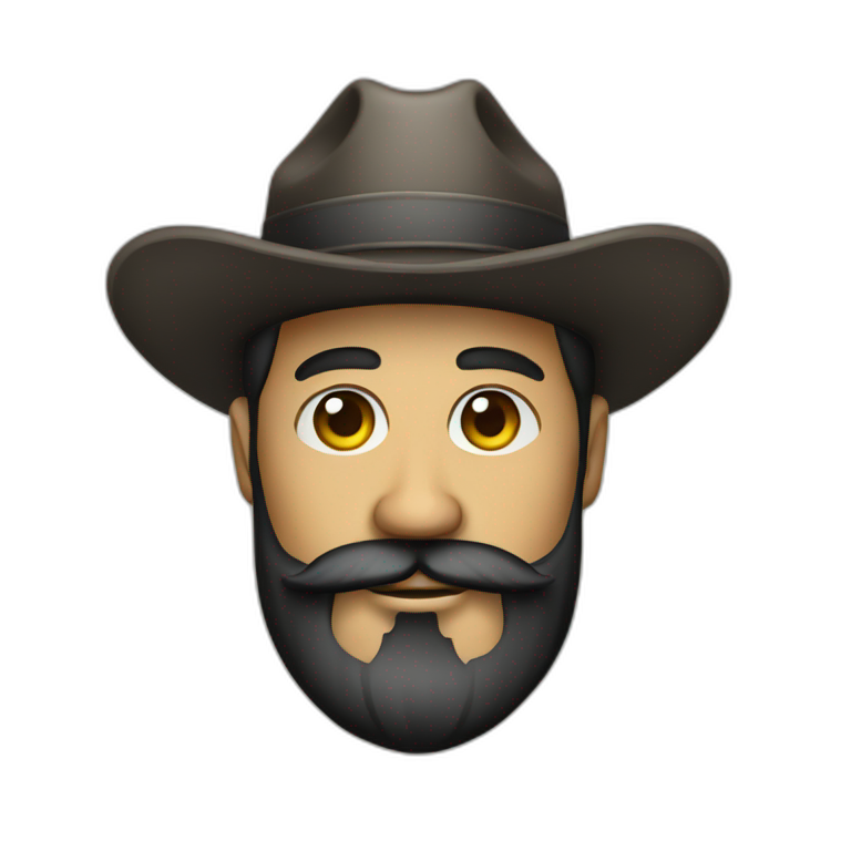 a tattooed gringo with a beard and a hat emoji