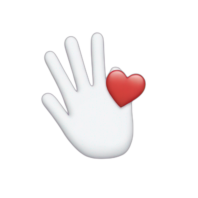 half heart hand emoji