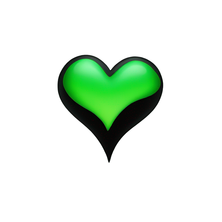 Half black and half Green swirl heart emoji