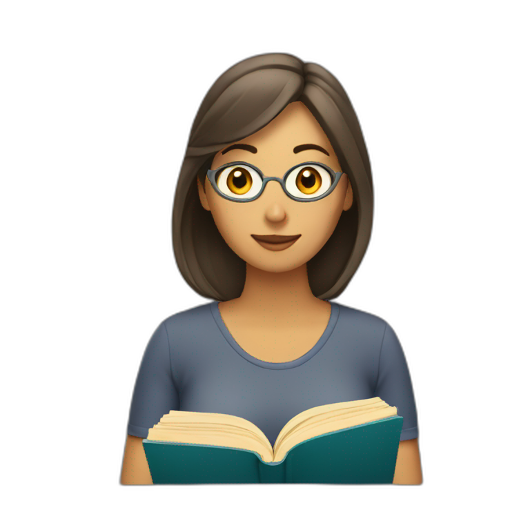 Mujer leyendo emoji