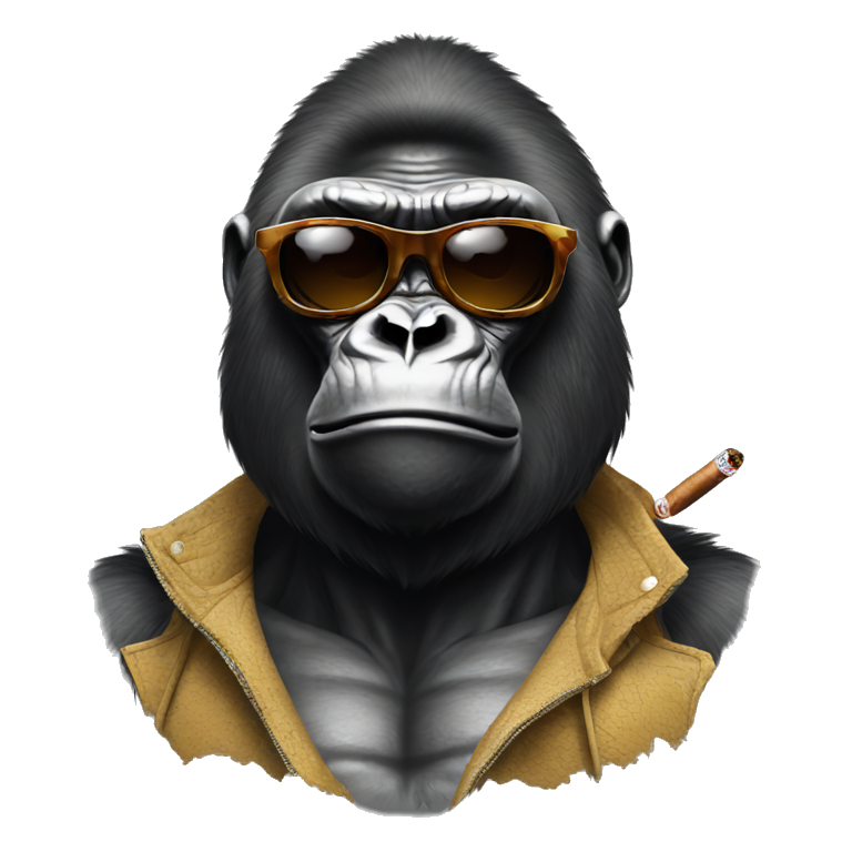 Gorilla with sunglasses smoking a cigar emoji