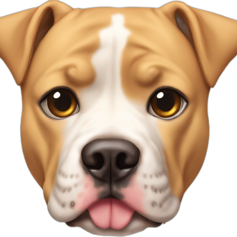 cute fully blond dog ears up pitbull boxer dark snout emoji