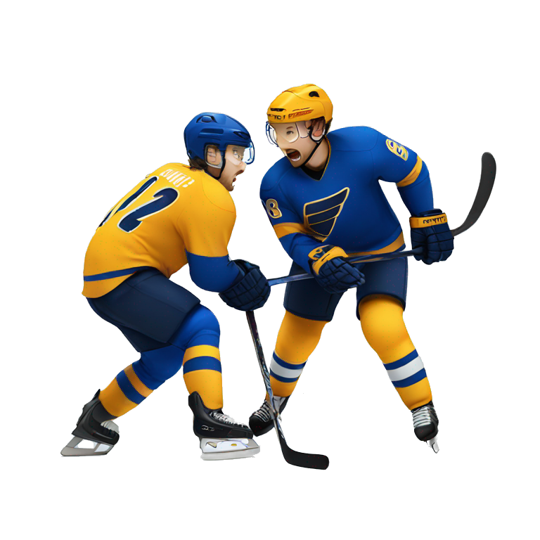2 hockey players fighting emoji