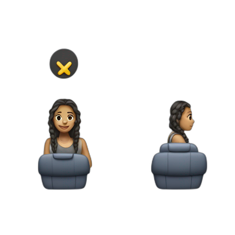 girl in car interior emoji