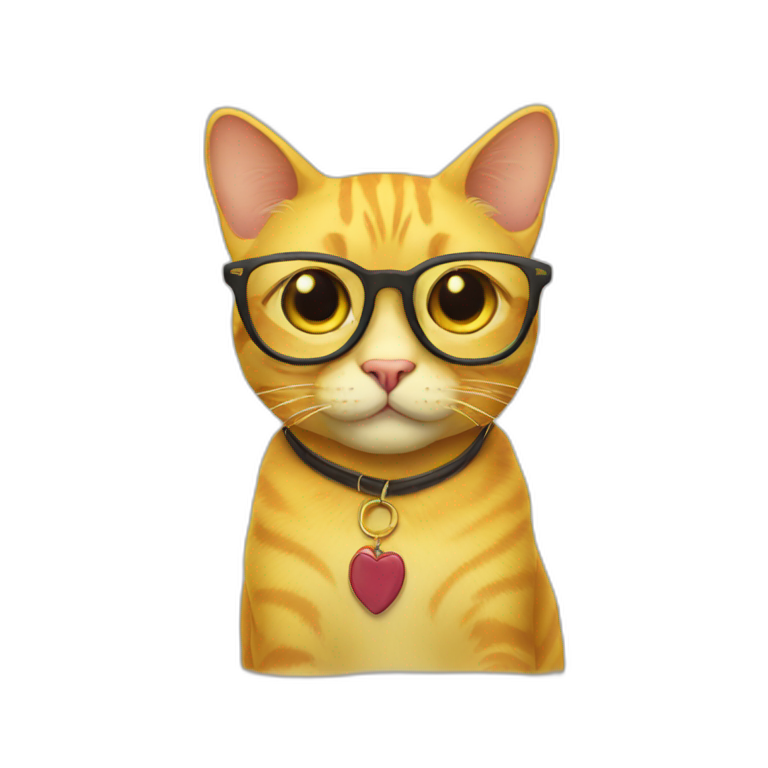 yellow cat in glasses emoji