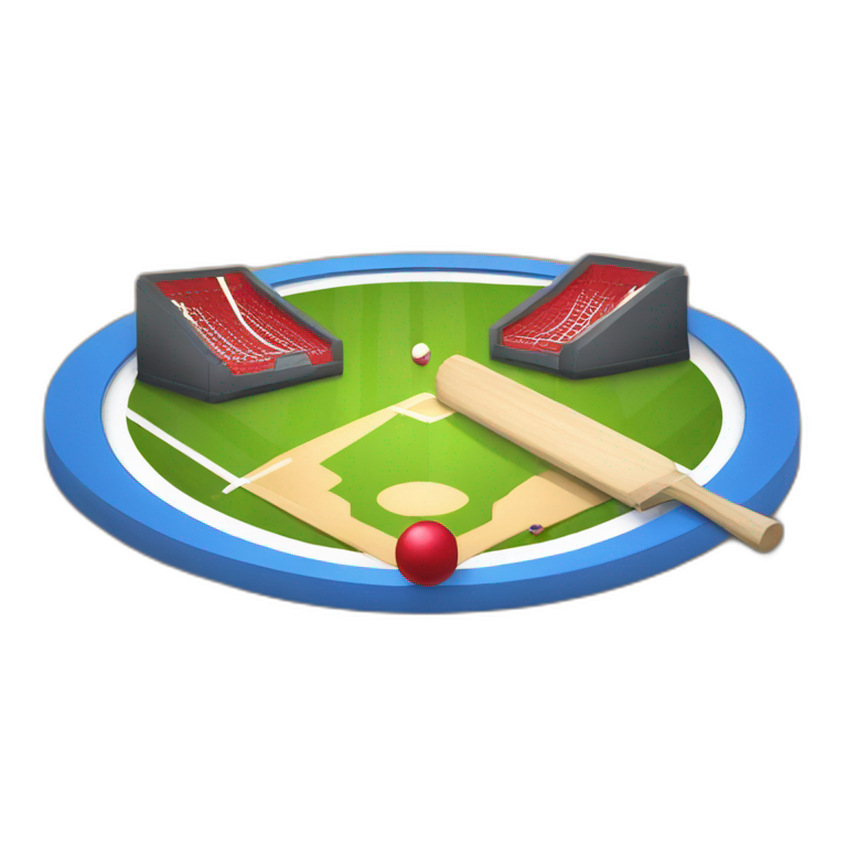 create a logo for instapage called BatBallBoundaries for Cricket game emoji