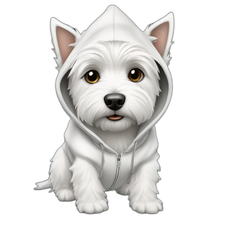 Westie (dog) with hoodie  emoji