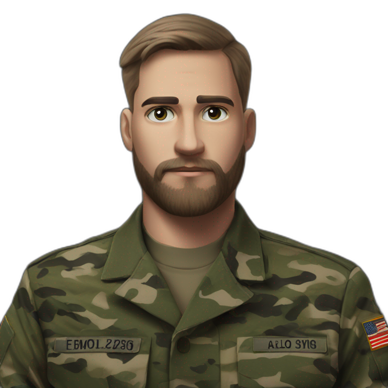 solo soldier gazing male emoji
