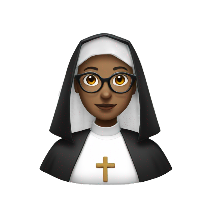 The nun with glasses emoji