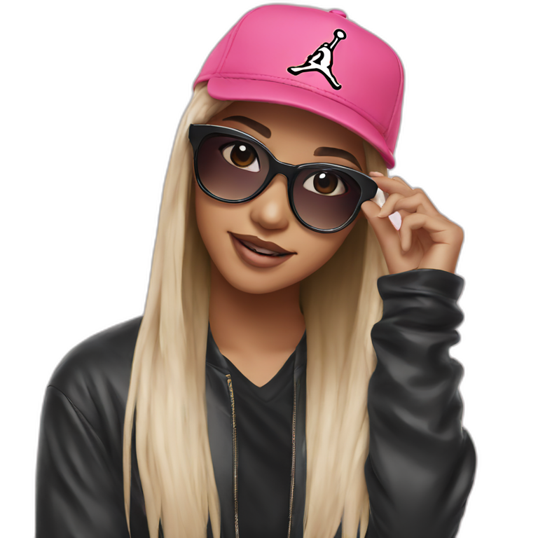 Girl with  BlackPinkGlasses  with Jordan Cap emoji