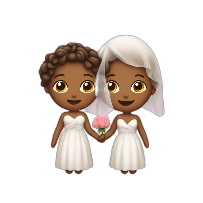 two people in love marrying getting a baby emoji