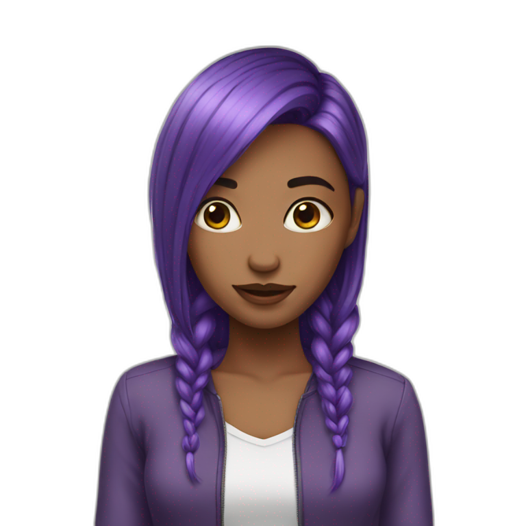 girl purple hair shocke emoji