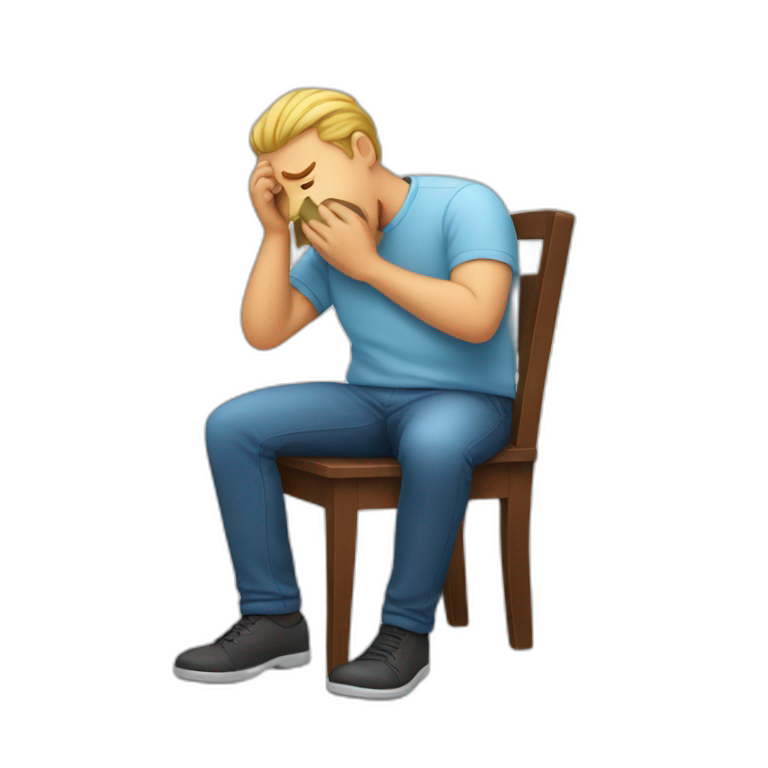 man farting on a chair emoji