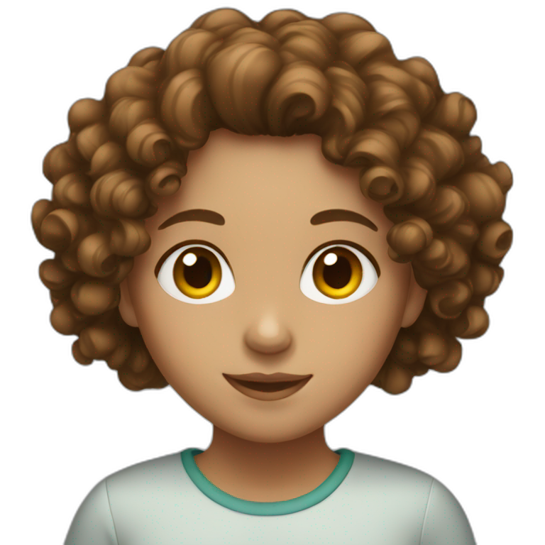 Girl with brown curly hair emoji