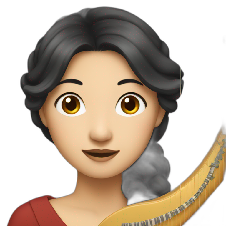 asian woman harpist emoji