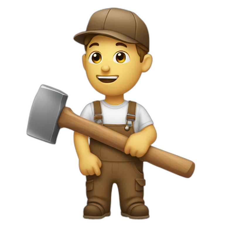 Carpenter holding hammer emoji