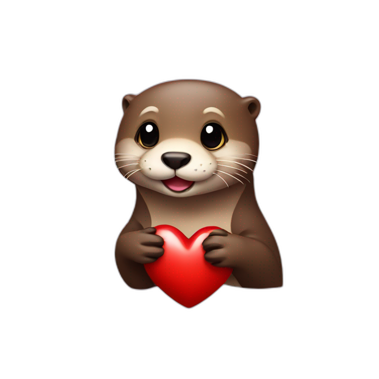 Otter with heart emoji