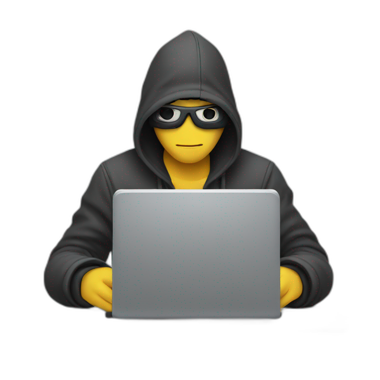 Hacker typing laptop  emoji
