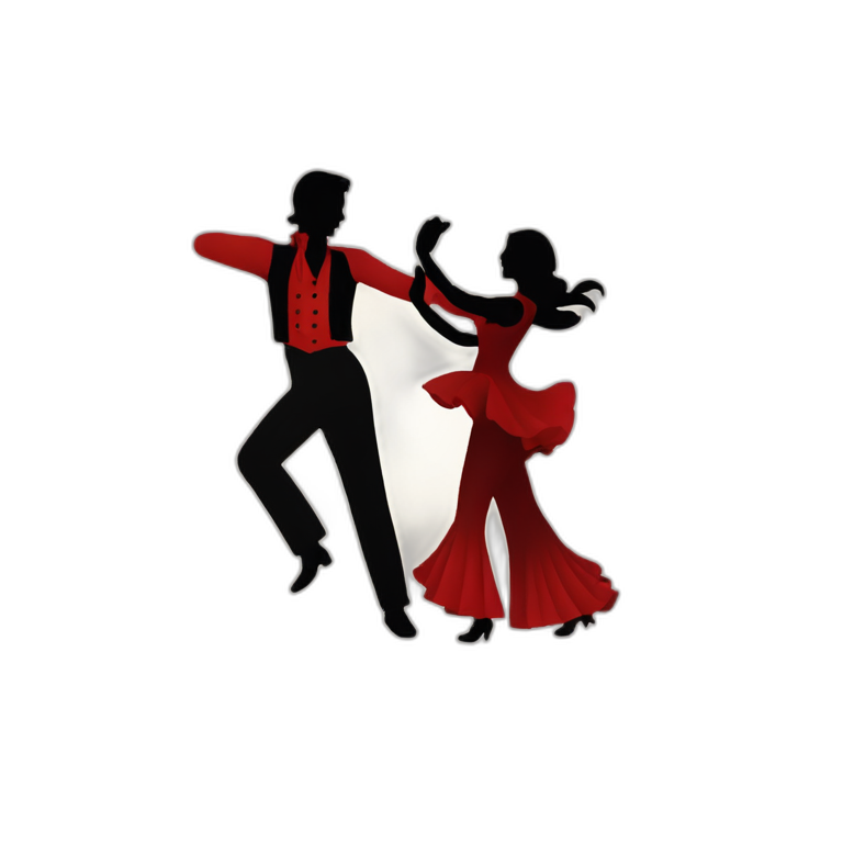 Silueta de pareja de bailaores de flamenco  emoji