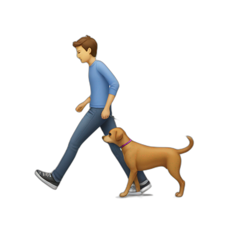 dog walking a person emoji