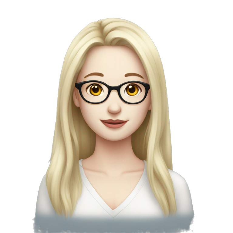 Beautiful, pale skin, glasses emoji