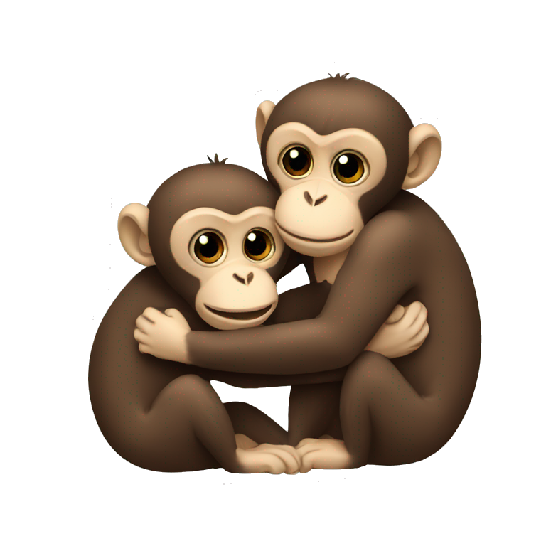 monkeys-hug-each-other emoji