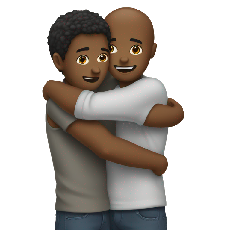 two brother hugging emoji