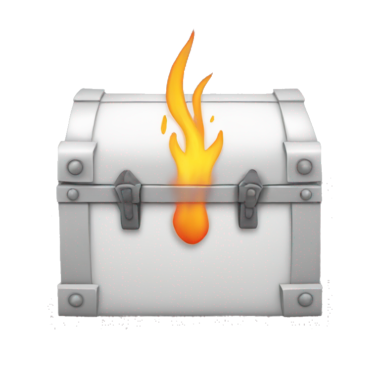 white minimalistic chest on fire emoji
