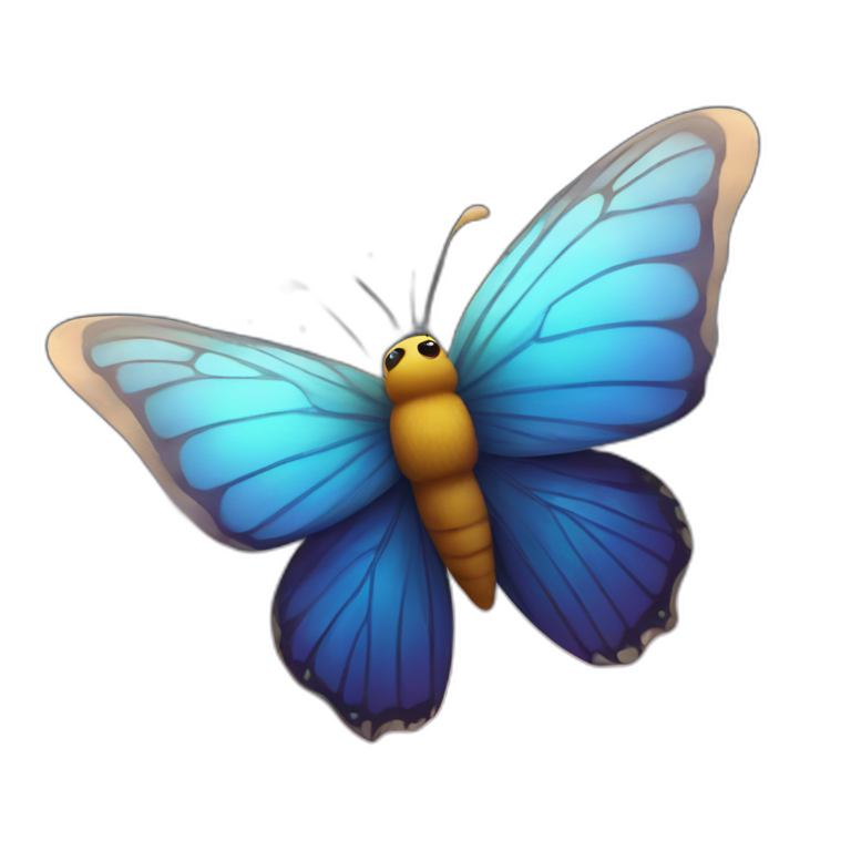 A butterfly flying in space emoji