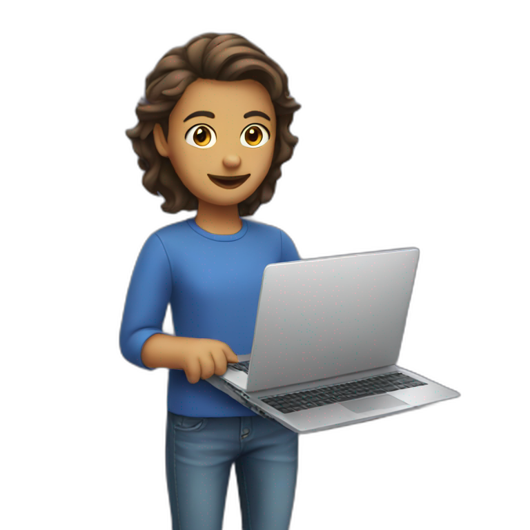 video editor holding laptop emoji