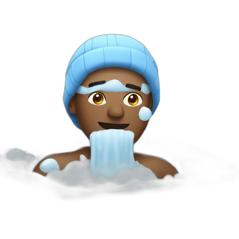 guy in ice bath emoji