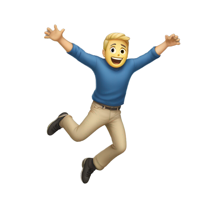 a white dad jumping  emoji