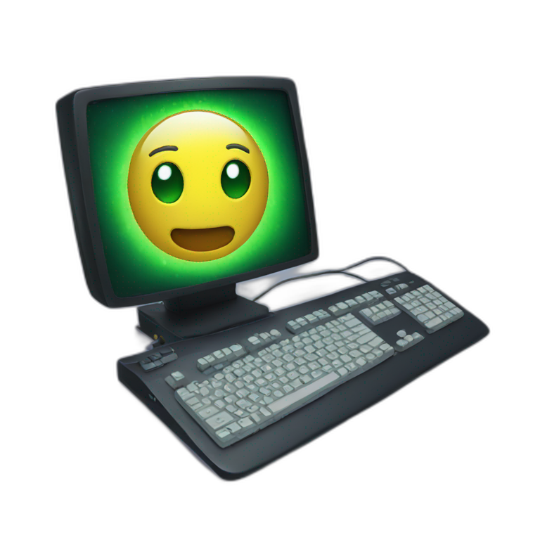 Computer with gaming lights emoji