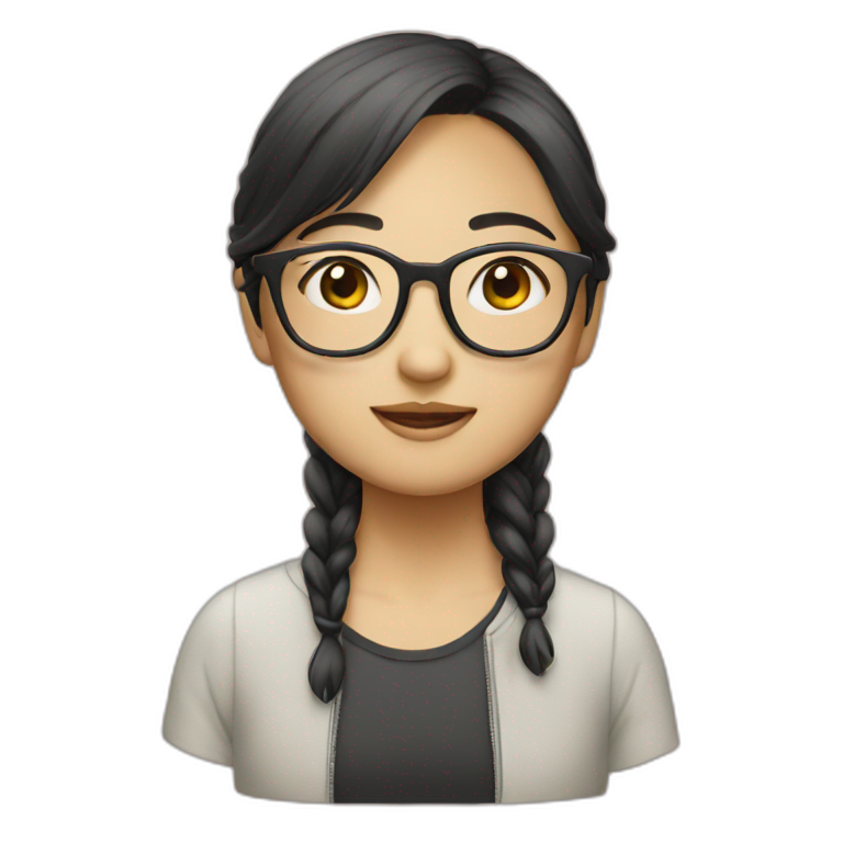 asian girl glasses emoji