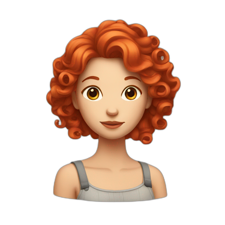 Red haired curled girl emoji