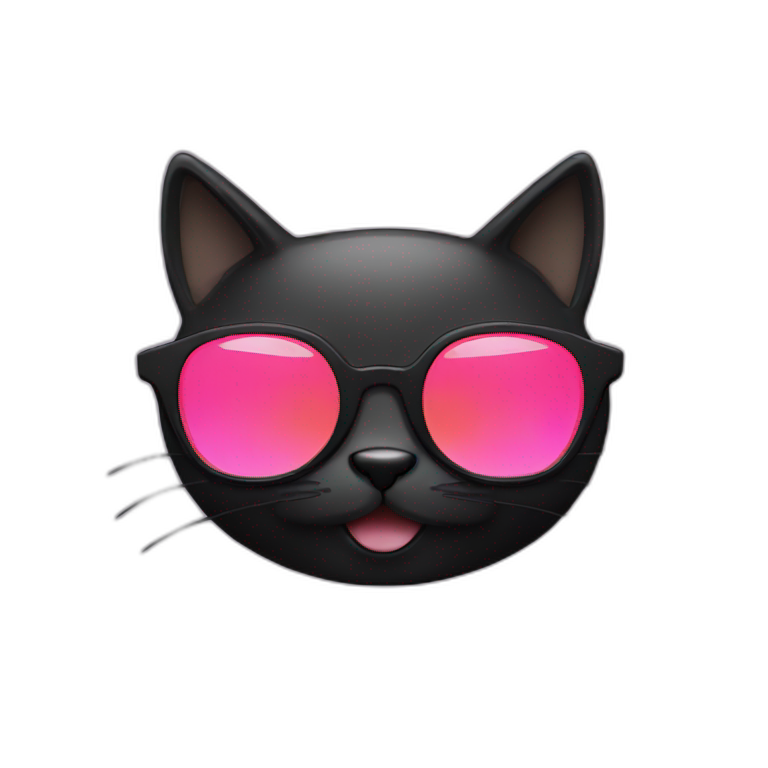 A black cat sunglasses emoji
