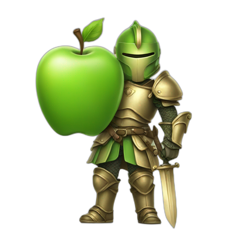 greeen apple knight? holding laptop emoji