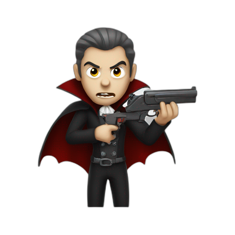 Vampire holding gun emoji
